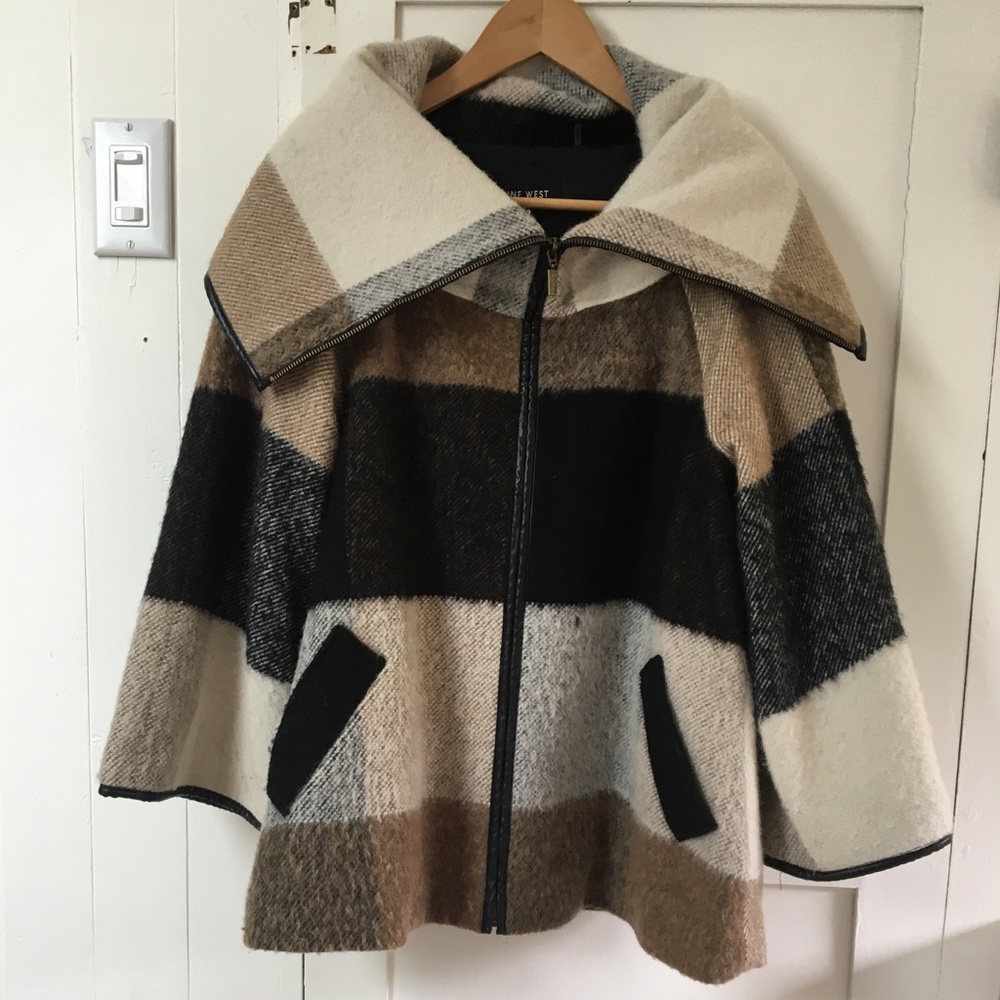Nine West Crop Sleeve Wool Coat